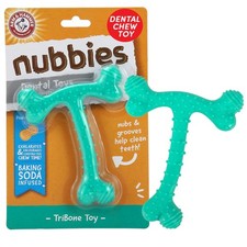 Arm  Hammer Nubbies T-Bone Dental Dog Chew Toy with Peanut 1 Count, Green