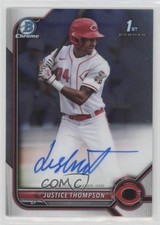 2022 Bowman Chrome Prospect Auto Justice Thompson #CPA-JT Auto 7bt
