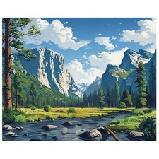 Yosemite National Park Paint by Number Kits for Adults, Mountains Art-013