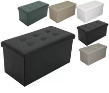 PUFF POUF CONTENITORE ECOPELLE PANCA BAULE IMBOTTITO BOTTONI TRAPUNTATO