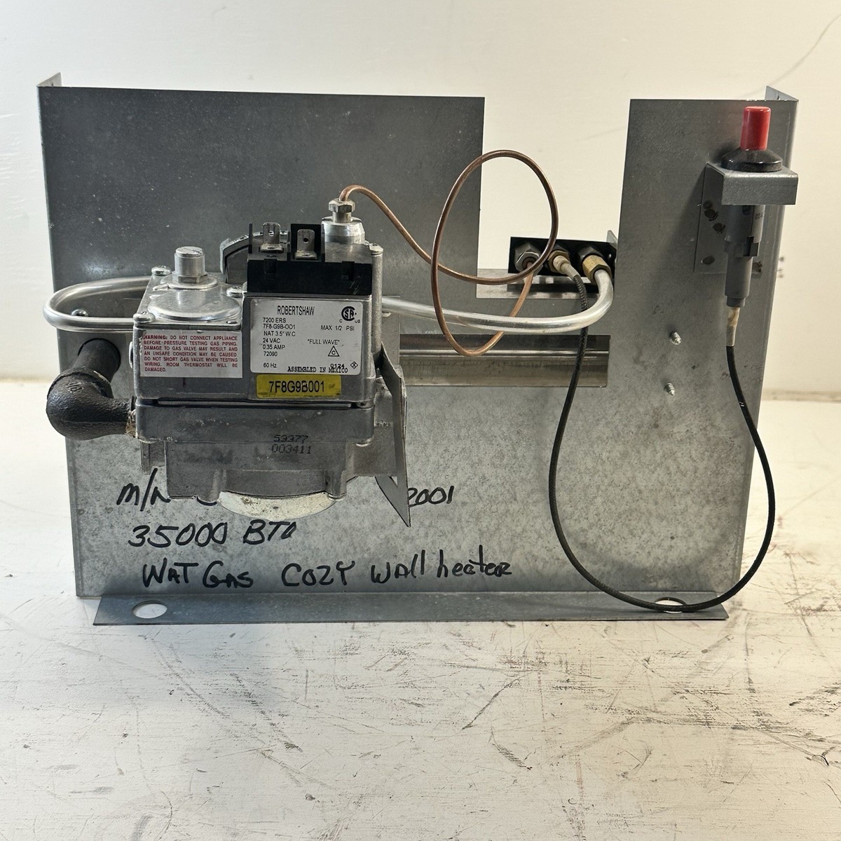 New Cozy 35000 BTU Wall Heater Replacement Parts Robertshaw Gas Valve  7200ERS