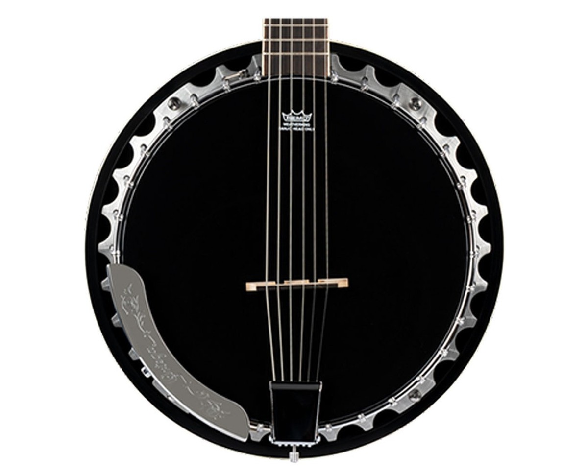Ortega Guitars OBJ350/6-SBK Raven Series 6-String Banjo - Black