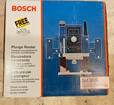Bosch 1613EVS Plunger Router - 2 HP Electronic Variable Speed-New in Box Sealed