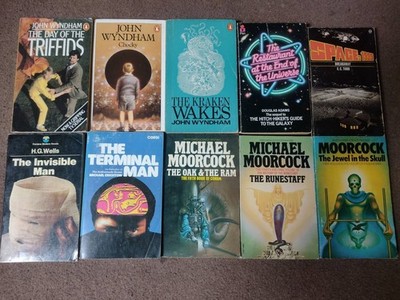 Vintage Sci Fi Paperback Book Bundle x10 Books 
