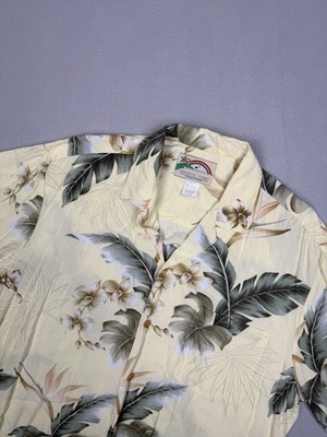 Vintage Paradise Found Shirt Mens L Tropical Hawaiian Floral Rayon Vacation USA