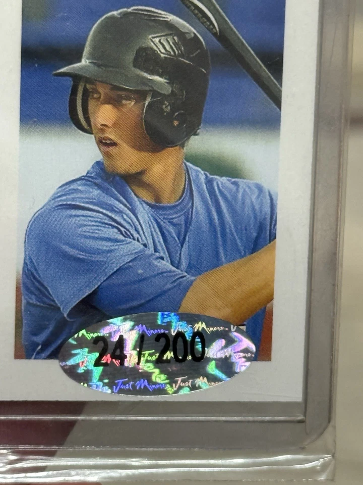 JORDAN SCHAFER 2008 Just Minors Baseball Card AUTO Signed JERSEY RARE #24/200 - Image 3 of 3