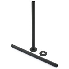 Radiator Pipe Covers Shroud Set Metal Tube Black (Diam) 18mm (L) 300mm - Pair