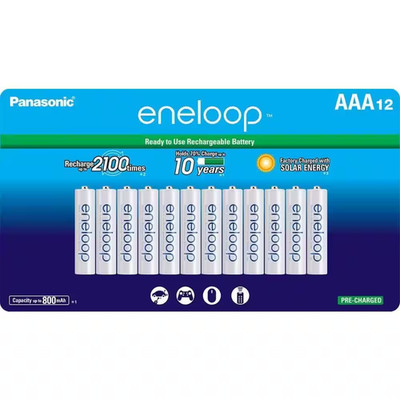 Eneloop Ni-Mh AAA Rechargeable Batteries (12-Pack)