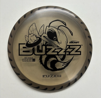Discraft Fuzed Line Buzzz - BUZZZSAW BLACK ON BLACK STAMP - WHITE