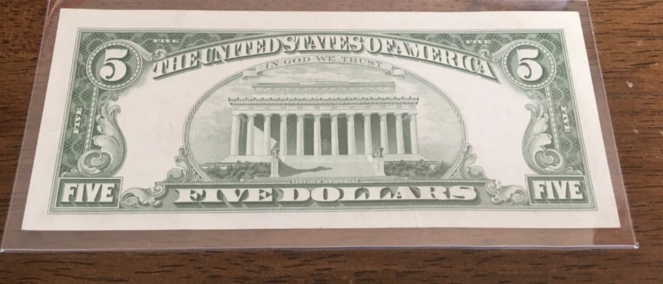 1963 $5 Dollar Red Seal Star Note Uncirculated - Image 2 of 2