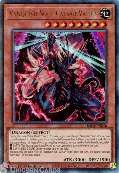 RA04-EN046 Vanquish Soul Caesar Valius : Ultimate Rare 1st Edition Mint YuGiOh C