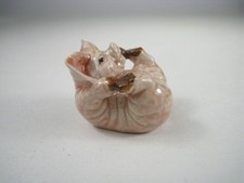 Miniature Hand Painted Ceramic Pig Figurine Cute Detailed 1 Inch