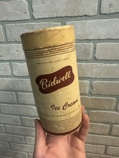 Vintage 1950s Bidwell Ice Cream Cardboard Carton Portage WI Wis Quart 
