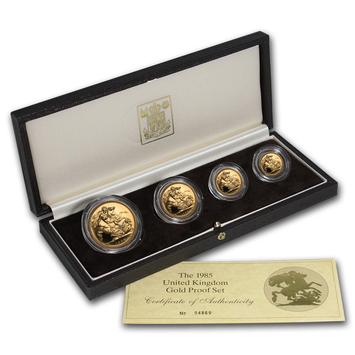 1985 Great Britain 4-Coin Gold Sovereign Proof Set | eBay