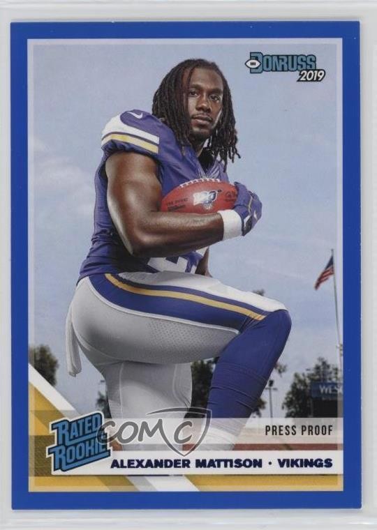 2019 Panini Donruss Rated Press Proof Blue Alexander Mattison #331 Rookie RC 2k3