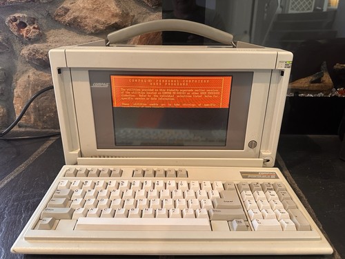 RARE compaq Portable III Computer Model 2660 Bag, Papers , Disks. Tested Works. - Picture 8 of 19