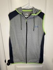 Under Armour Coldgear Sleeveless Hoodie Heather Gray Size Large LG