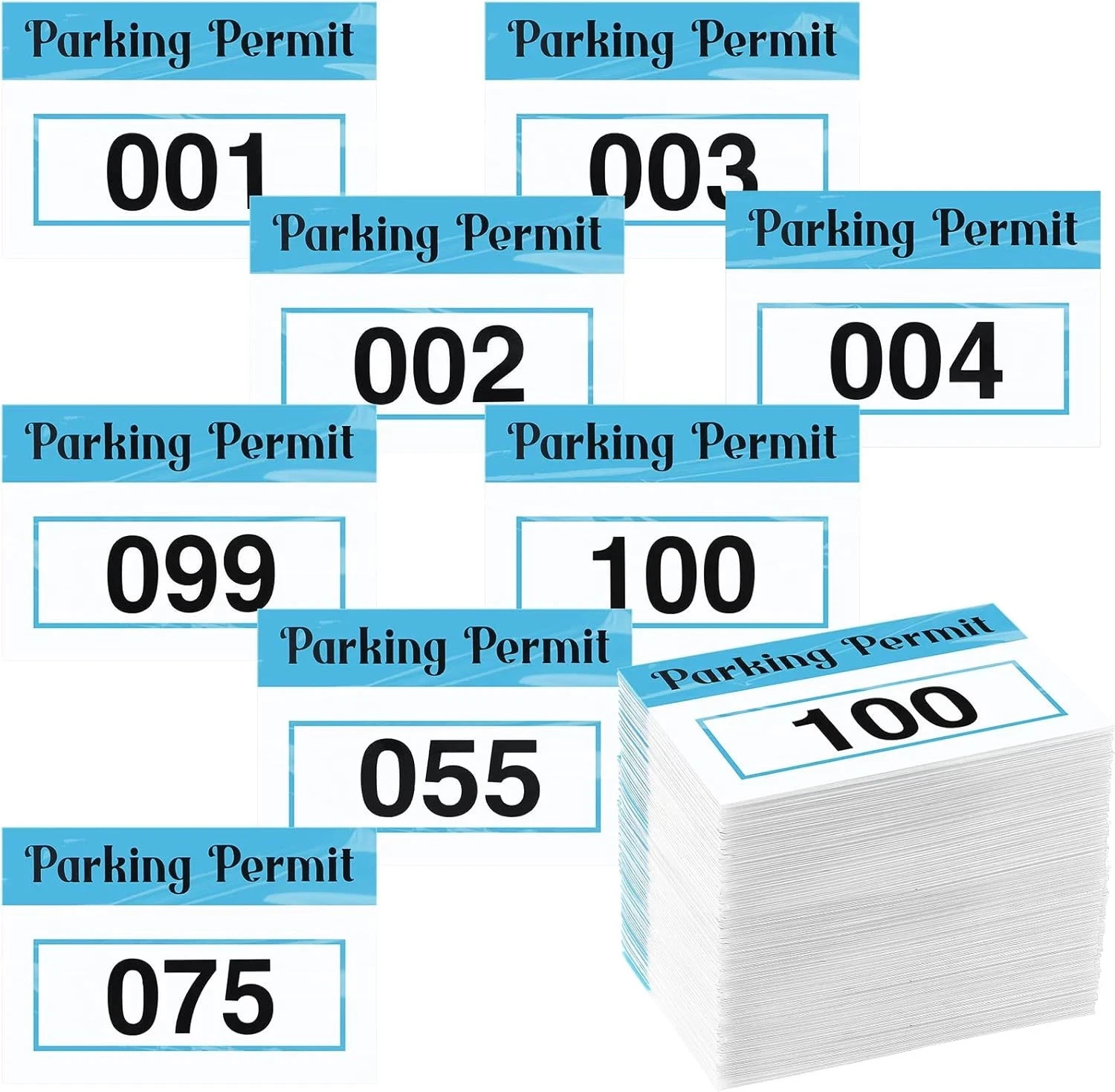 100 Pcs 2X3 Inch Parking Permit Stickers Static Window Stickers with Front Adhes - Picture 1 of 6