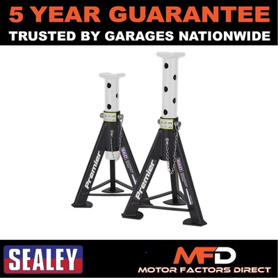 Sealey Premier Axle Stands (Pair) 6 Tonne Capacity per Stand White AS6