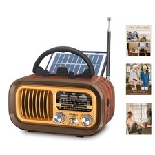 J-150 Portable AM FM SW Radio with Bluetooth - Solar/Battery Powered Speaker