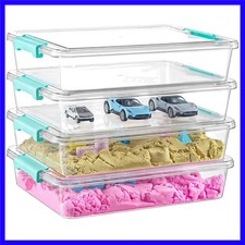6 QT Stackable Sensory Storage Bins Clear Acrylic Organizers for Crafts More