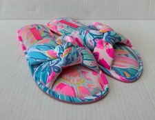 Lilly Pulitzer Printed Pool Slipper in Sea Glass Aqua Rainforest Retreat S/M