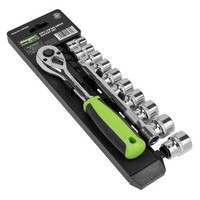 Sealey Metrische Sockel Set 12Pc 1Cmd Chrom Einzel Sechskant Auf Ein Lagerregal