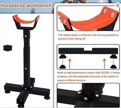 Hoof Jack Farrier Horse Trimming Stand Adjustable & Durable Blacksmith