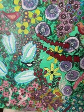 Original Acrylic Painting By Anita Box Canvas safe place birds flowers nature