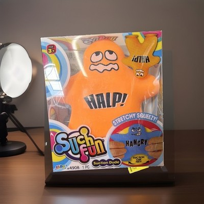 Such Fun Squeezable Stress Reliever Stretchy Suction Feet Orange 4in Rubber 4908