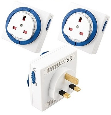 3 X STECKER MECHANISCH SEGMENT ZEIT TIMER TIMER SCHALTER 24 STUNDEN NETZ 13A