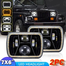 2pcs For Jeep Wrangler Yj 1987-1995 5x7 7x6 Square Led Headlights High Low Beam 2pcs For Jeep Wrangler Yj 1987-1995 5x7 7x6 Square Led Headlights High Low Beam