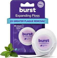 BURST Expanding Dental Floss Mint Eucalyptus/40 Yards  Stain Absorbing  Wove