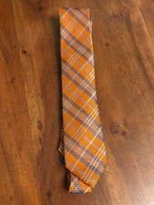 Jos A Bank Reserve Collection 3 Inch Orange Blue White Plaid Tie 100 Silk
