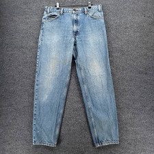 VINTAGE Levis 550 Jeans Mens 36x32 Blue Relaxed Tapered Orange Tab Denim