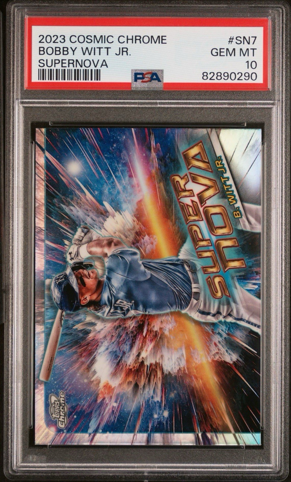 2023 Topps Cosmic Chrome Bobby Witt Jr. Supernova PSA 10 Royals view 1