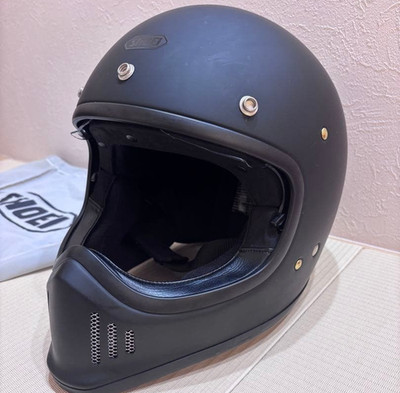 Ex-Zero Shoei Helmet L Matte Black 2021 Never Dropped Mint Retro Face with Bag