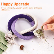 Cat Toys Chew Ropes 3Pcs with Natural Catnip, Safe Teeth Cleaning Toy for Ind...