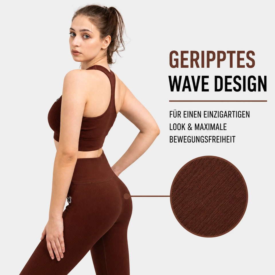 Sport Leggings Damen High Waist Seamless Fitness Yoga Blickdicht Push Up YAKWARY - Bild 3 von 4