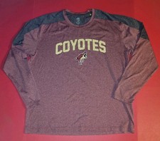 Phoenix Coyotes T-shirt Adult XL Long Sleeve Polyester Red/Gray NHL Defunct