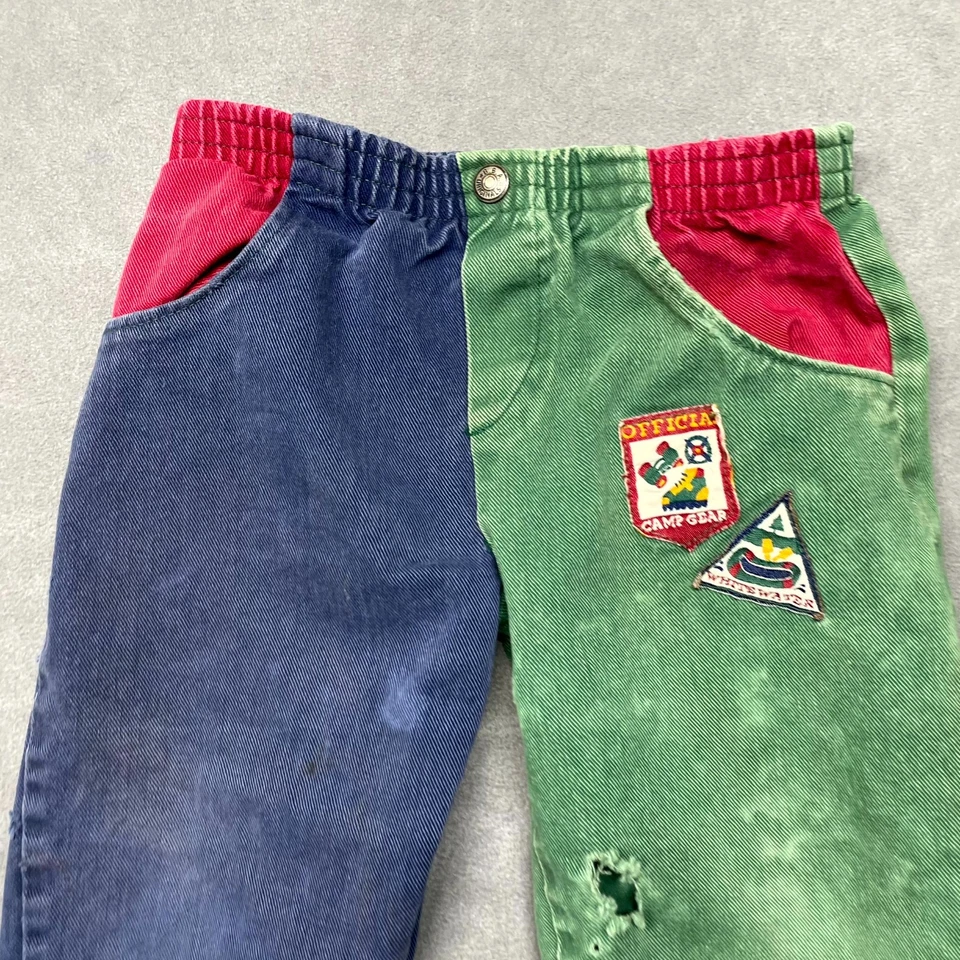 Vintage Buster Brown Jeans Boys 3 Toddler Blue Green Straight Leg Elastic Waist - Image 3 of 4