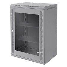 Armoire serveur 19" boîtier réseau murale gris en acier rack 16U 600x450x850 mm