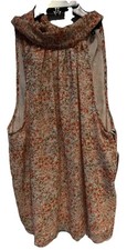 1. State Womens Top Coral Peach Cream Sleeveless floral Size Medium New!