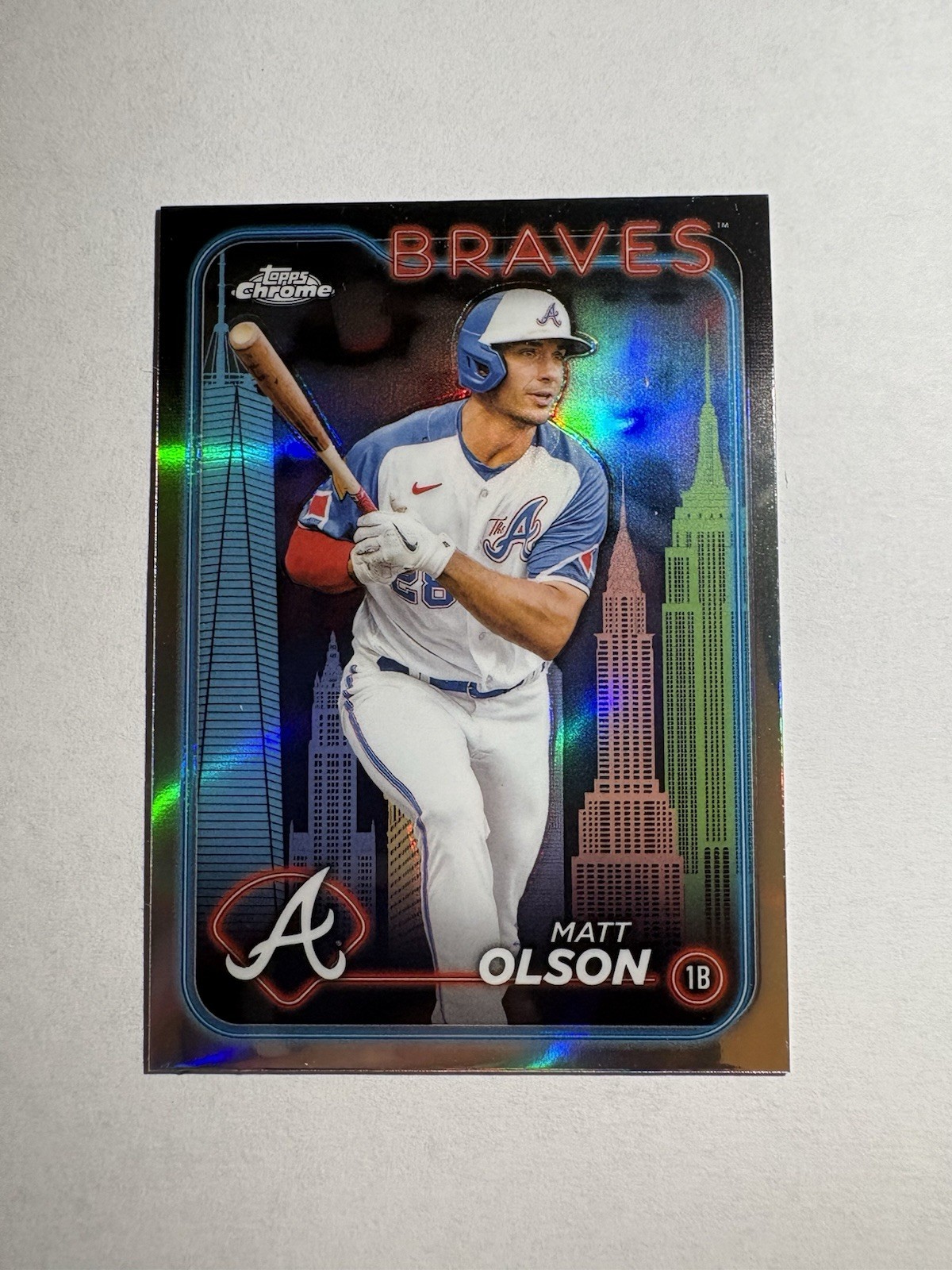 2024 Topps Chrome Matt Olson #23 Big Apple Refractor SP Braves