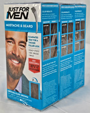 3 PACK - Just For Men M-40 - MUSTACHE and BEARD - MEDIUM-DARK BROWN with Keratin