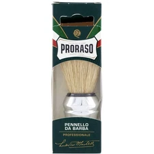 PRORASO Shaving Brush with Natural Boar Bristles, Lightweight, Green Line - Open