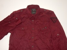 GUESS Men's Button Front Military Shirt Size M