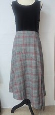 ASOS Princess Polly Scholar Asymmetric Ruched Plaid Skirt Gray Preppy Casual 14
