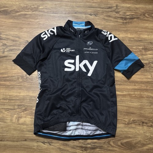 Rapha Team Sky Cycling Jersey Mens XL Black Short Sleeve Race Fit Replica Top - Imagen 1 de 6