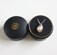 Collana con ciondolo Tasaki Giappone Akoya perle 11x18mm argento 925 39,5cm catena 15,6"